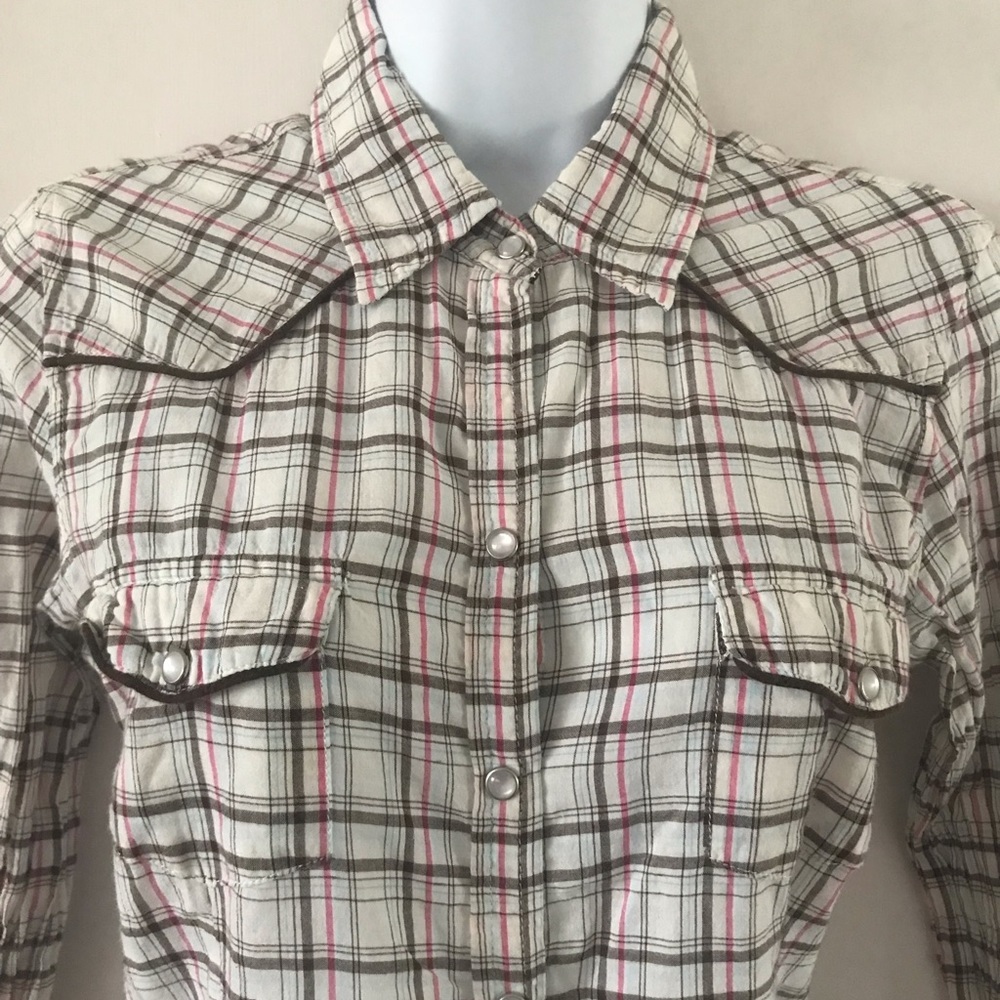Aeropostale Plaid Shirt Snap Closure